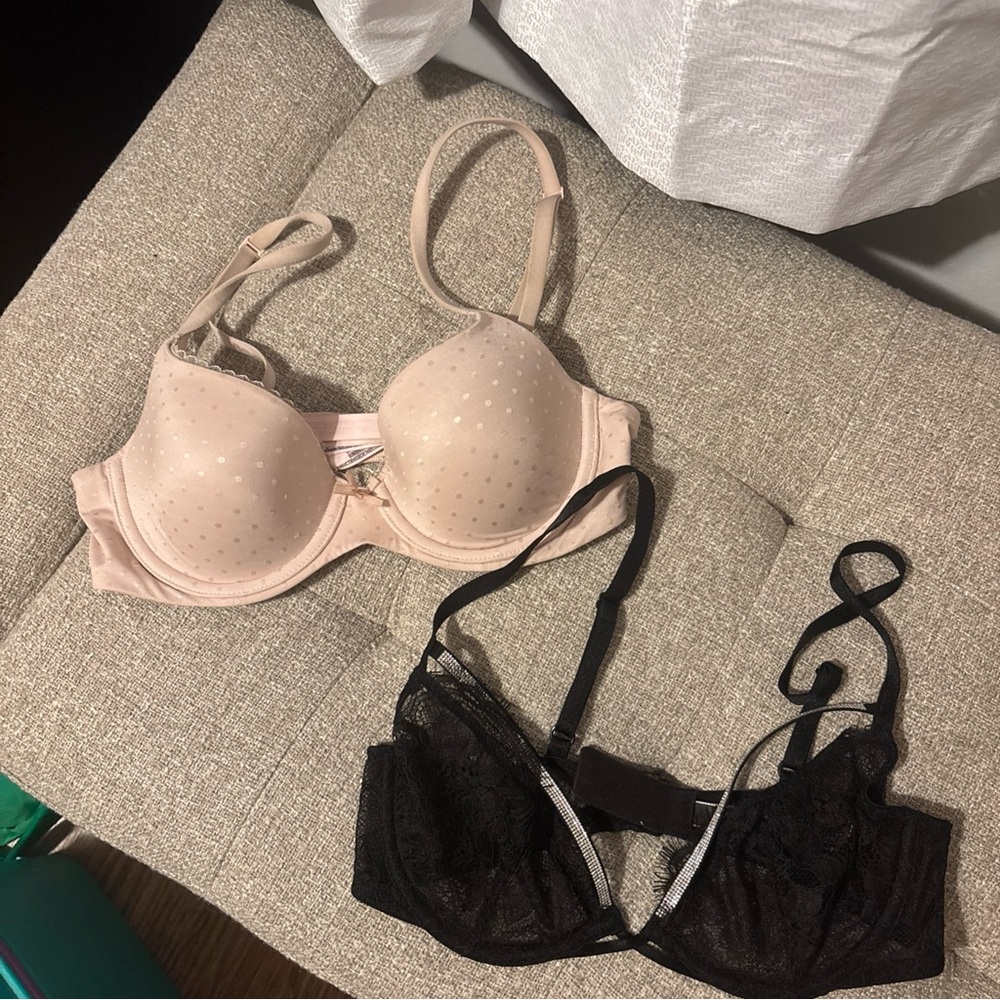 Set of 2 Victoria's Secret 32C bras nude black